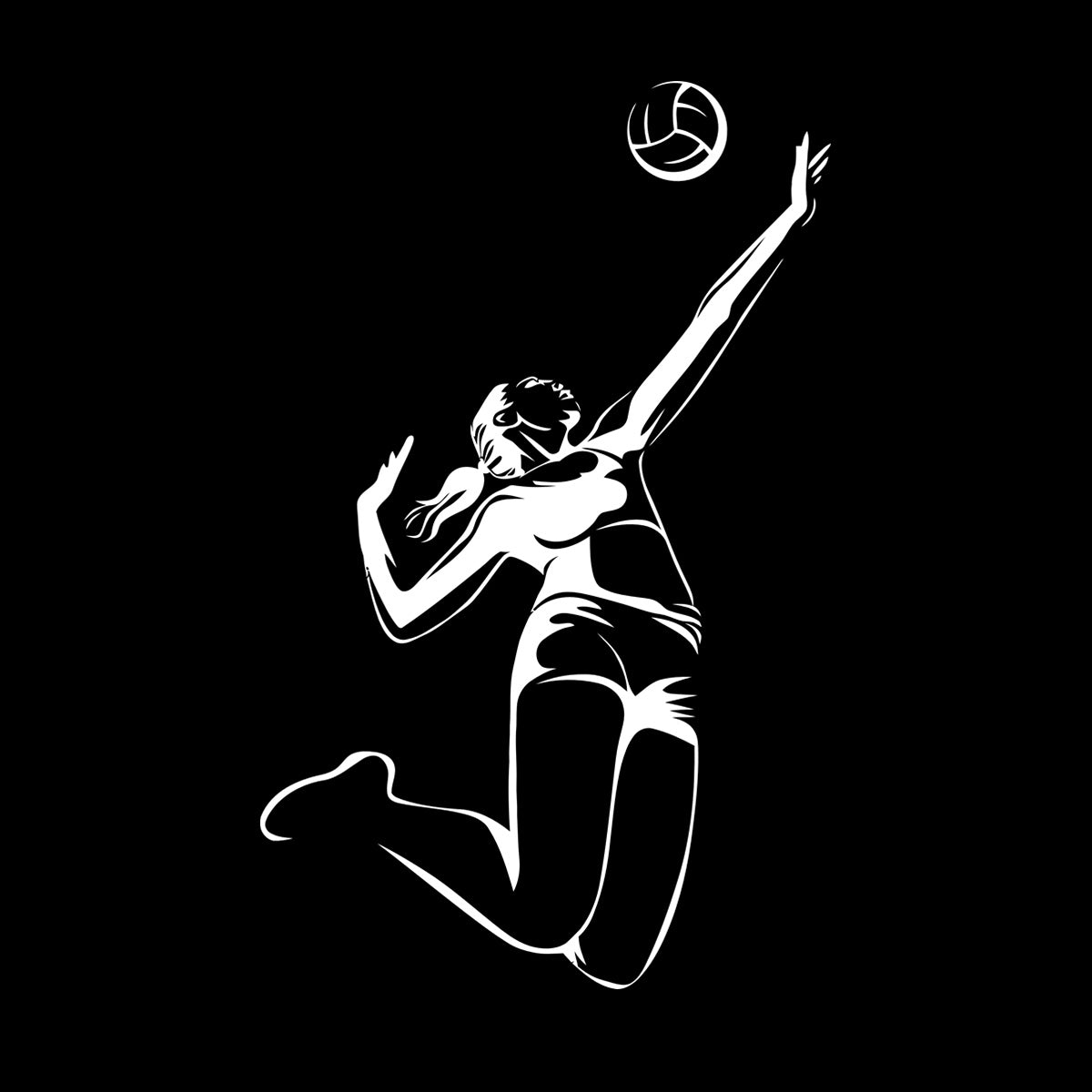 Fine Carving Stickers Volleyball Player Sports Girl Beach Equipped With Transfer Film Kit