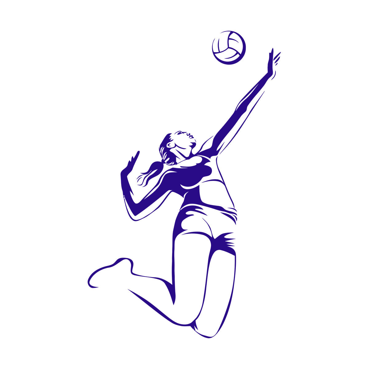 Fine Carving Stickers Volleyball Player Sports Girl Beach Equipped With Transfer Film Kit