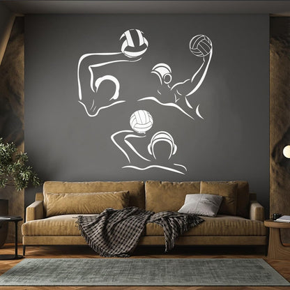 Wall Decals Pvc Water Polo Players Sport Personalized Customization