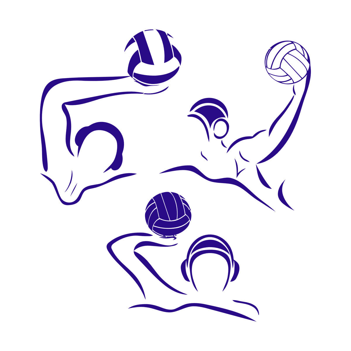 Wall Decals Pvc Water Polo Players Sport Personalized Customization