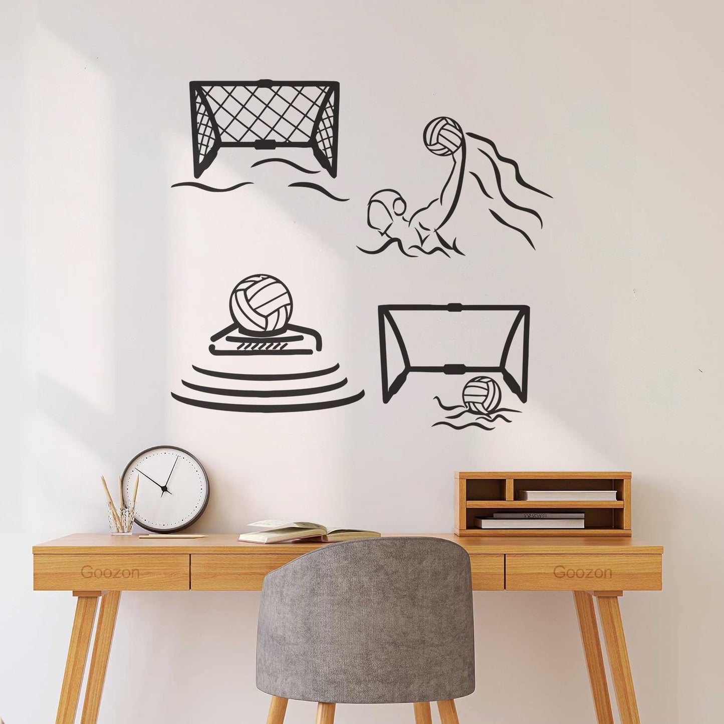 Lettering Stickers Water Polo Players Swimmers Ball Sport Can Modify And Add Information