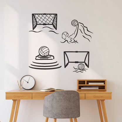 Lettering Stickers Water Polo Players Swimmers Ball Sport Can Modify And Add Information