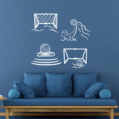 Lettering Stickers Water Polo Players Swimmers Ball Sport Can Modify And Add Information