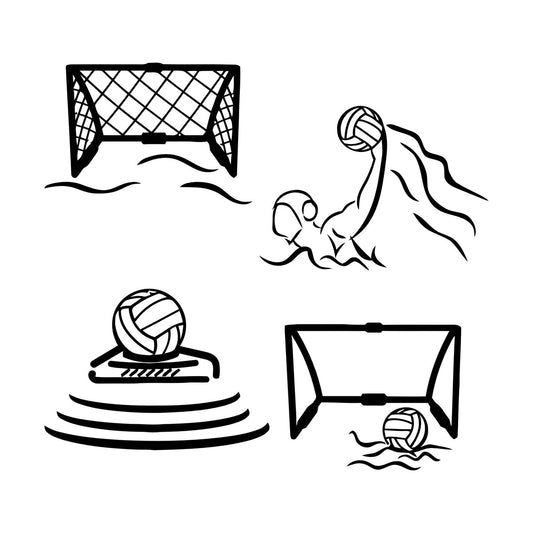 Lettering Stickers Water Polo Players Swimmers Ball Sport Can Modify And Add Information