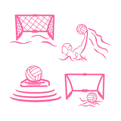 Lettering Stickers Water Polo Players Swimmers Ball Sport Can Modify And Add Information