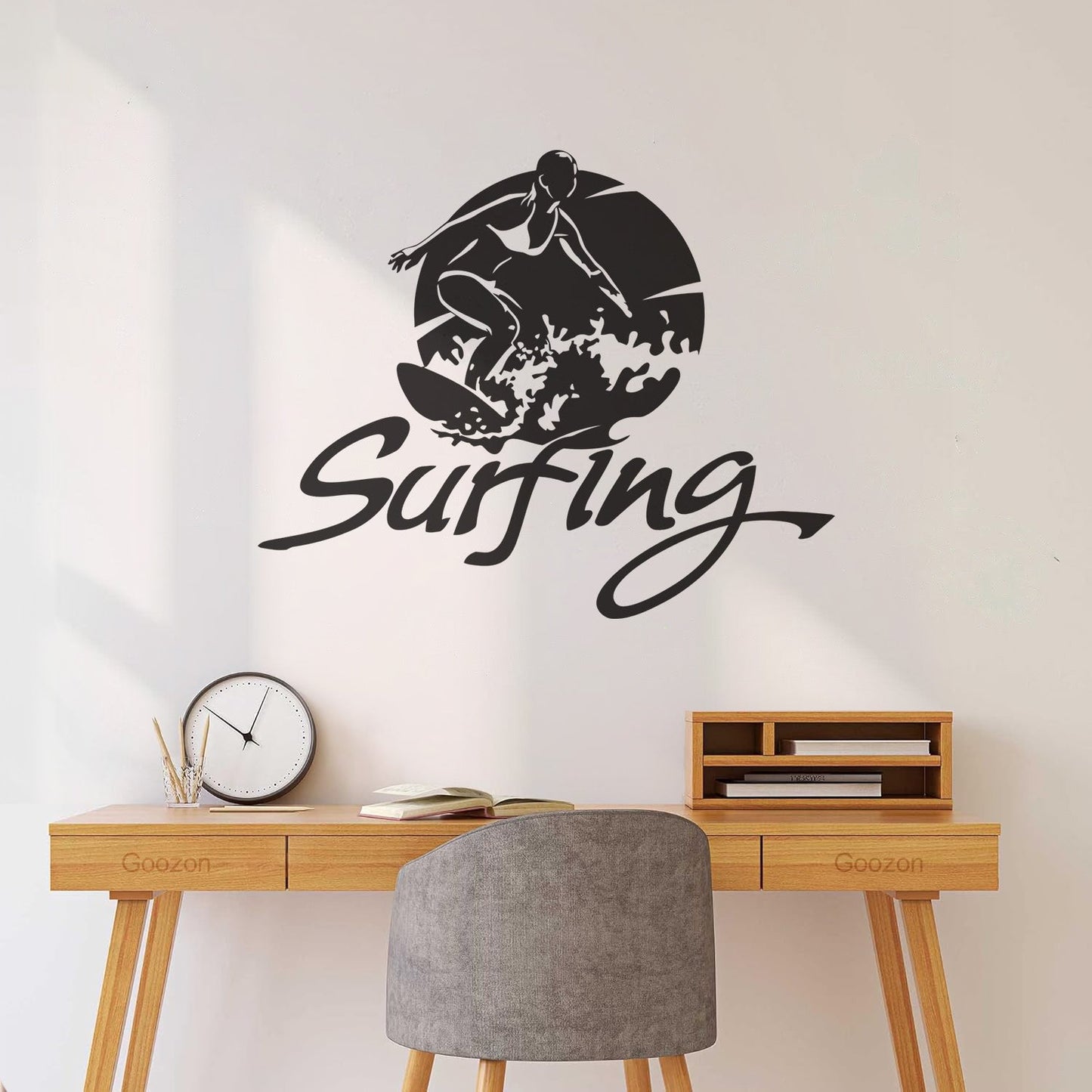 Wall Decals Paster Paper Surfing Water Sports Board Surf Girl Beach Vacation Art Decoration