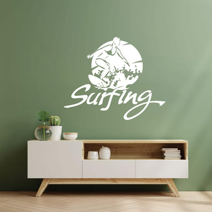 Wall Decals Paster Paper Surfing Water Sports Board Surf Girl Beach Vacation Art Decoration