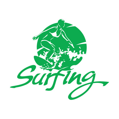 Wall Decals Paster Paper Surfing Water Sports Board Surf Girl Beach Vacation Art Decoration