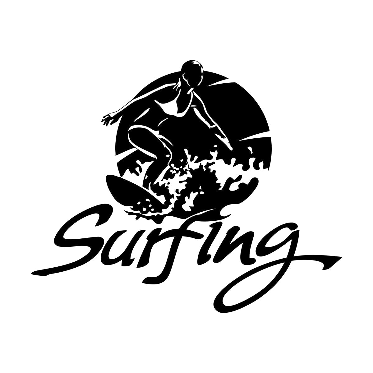 Wall Decals Paster Paper Surfing Water Sports Board Surf Girl Beach Vacation Art Decoration