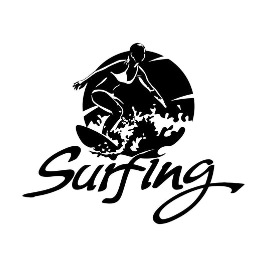 Wall Decals Paster Paper Surfing Water Sports Board Surf Girl Beach Vacation Art Decoration