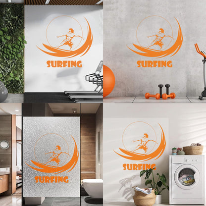 Vinyl Wall Stickers Water Sports Surfing Marine Style Wave Wall Beautification