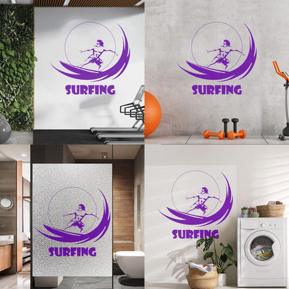 Vinyl Wall Stickers Water Sports Surfing Marine Style Wave Wall Beautification