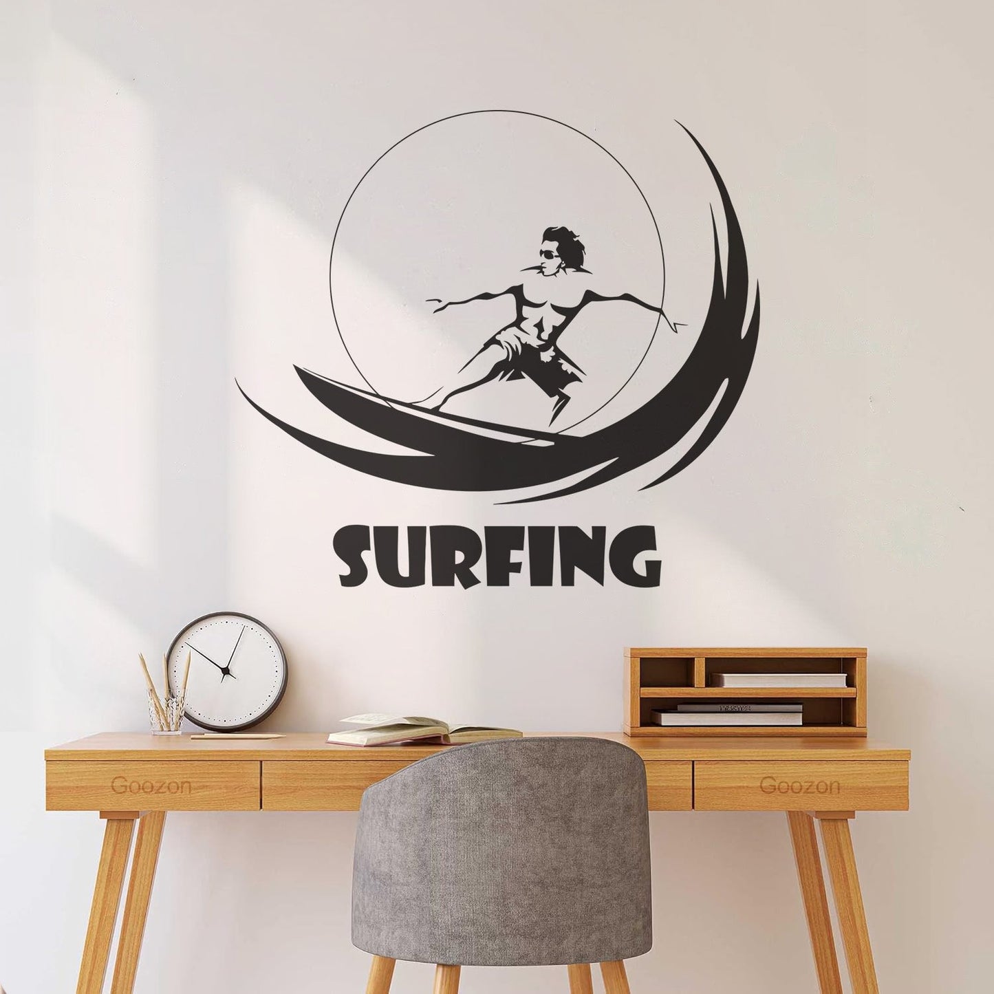 Vinyl Wall Stickers Water Sports Surfing Marine Style Wave Wall Beautification