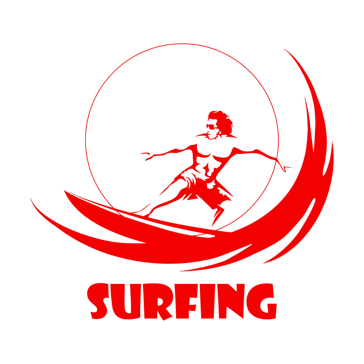 Vinyl Wall Stickers Water Sports Surfing Marine Style Wave Wall Beautification