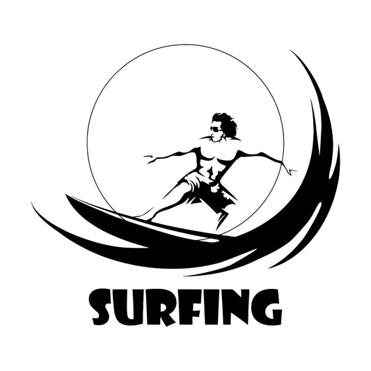 Vinyl Wall Stickers Water Sports Surfing Marine Style Wave Wall Beautification