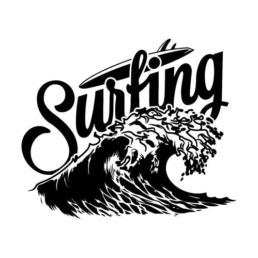 Vinyl Wall Decals Waves Surf Surfing Water Sports Surfboard Window Decals