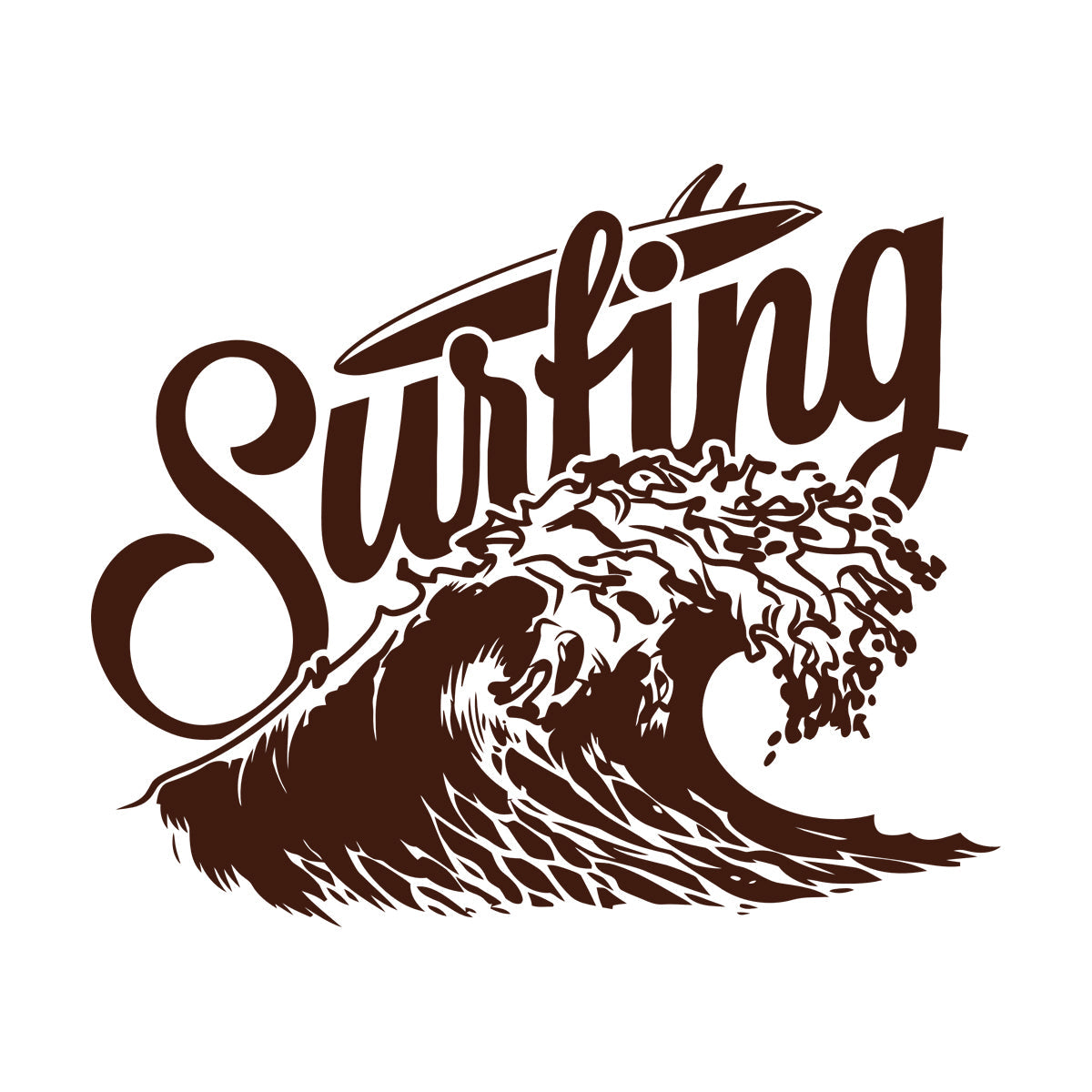 Vinyl Wall Decals Waves Surf Surfing Water Sports Surfboard Window Decals