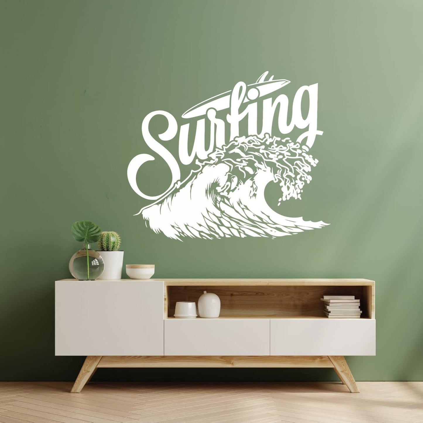 Vinyl Wall Decals Waves Surf Surfing Water Sports Surfboard Window Decals
