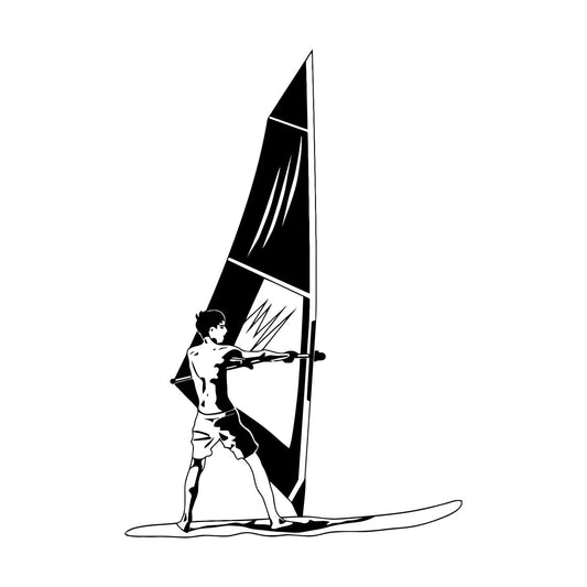 Vinyl Art Sticker Windsurfing Windsurfer Water Extreme Sport Equipped With Transfer Film Kit