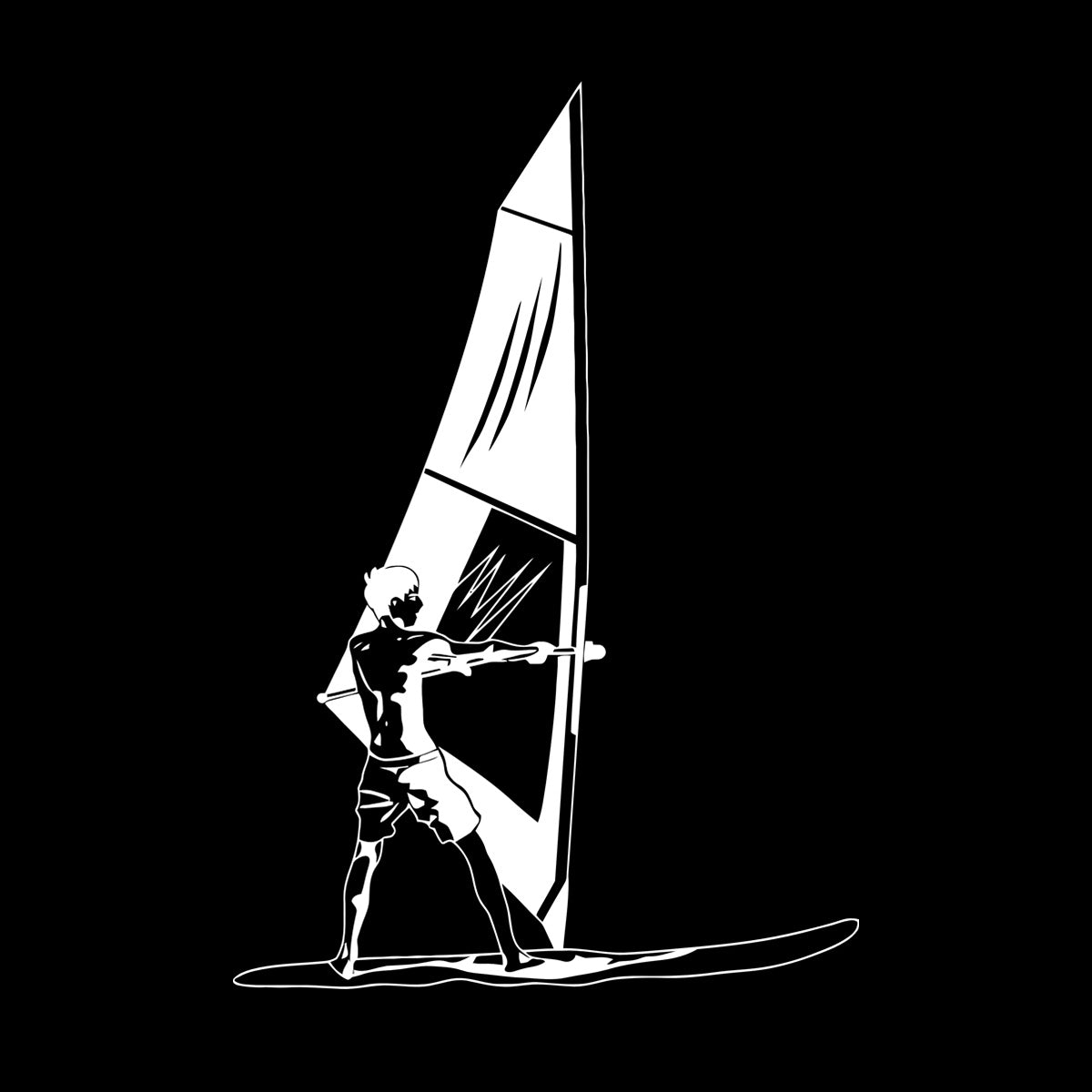 Vinyl Art Sticker Windsurfing Windsurfer Water Extreme Sport Equipped With Transfer Film Kit