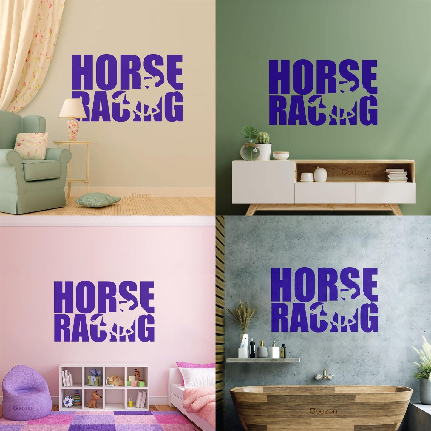 Wall Stickers Paster Paper Words Horse Rider Racing Horseback Equestrian Sport Window Decals