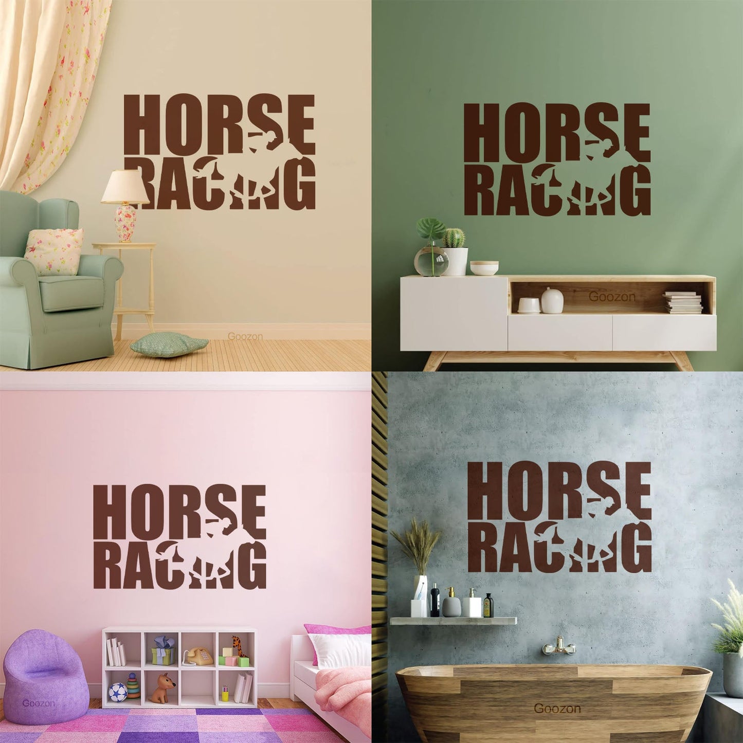 Wall Stickers Paster Paper Words Horse Rider Racing Horseback Equestrian Sport Window Decals