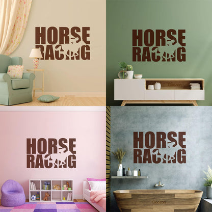 Wall Stickers Paster Paper Words Horse Rider Racing Horseback Equestrian Sport Window Decals