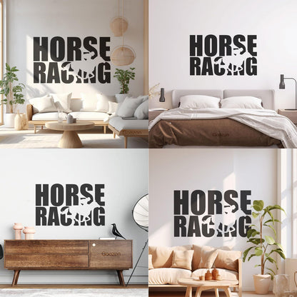 Wall Stickers Paster Paper Words Horse Rider Racing Horseback Equestrian Sport Window Decals