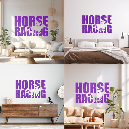 Wall Stickers Paster Paper Words Horse Rider Racing Horseback Equestrian Sport Window Decals