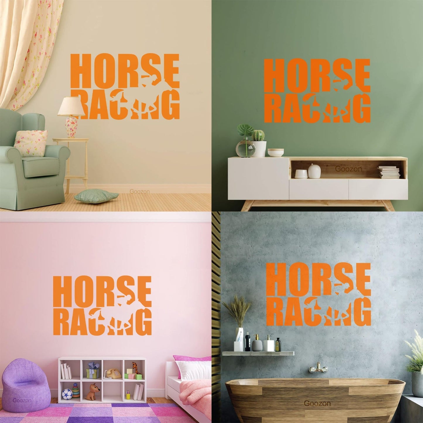 Wall Stickers Paster Paper Words Horse Rider Racing Horseback Equestrian Sport Window Decals
