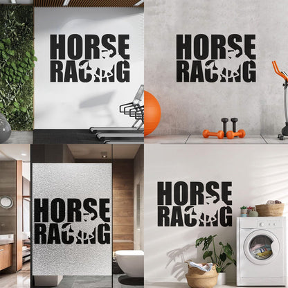 Wall Stickers Paster Paper Words Horse Rider Racing Horseback Equestrian Sport Window Decals