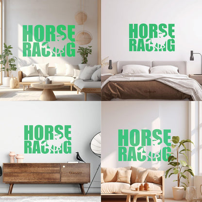 Wall Stickers Paster Paper Words Horse Rider Racing Horseback Equestrian Sport Window Decals