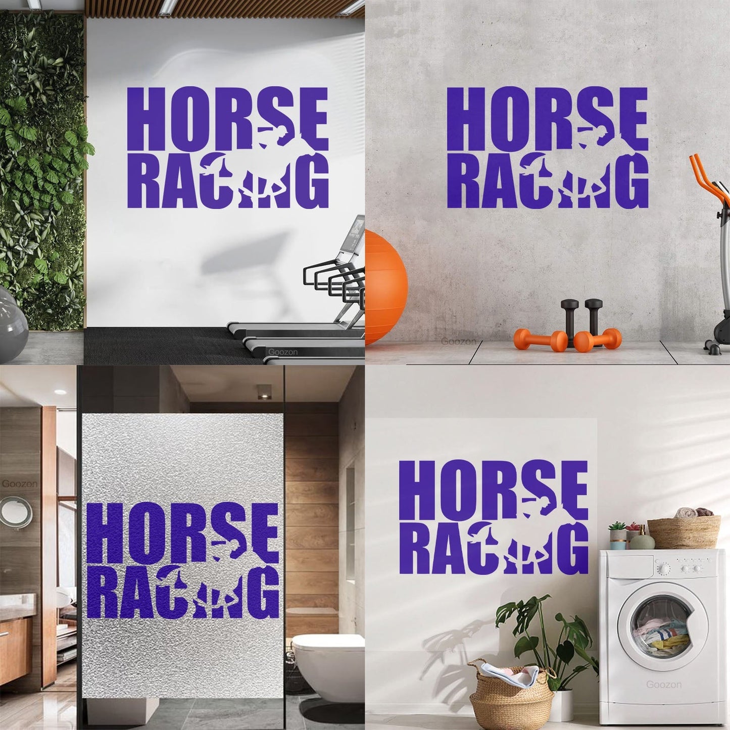 Wall Stickers Paster Paper Words Horse Rider Racing Horseback Equestrian Sport Window Decals