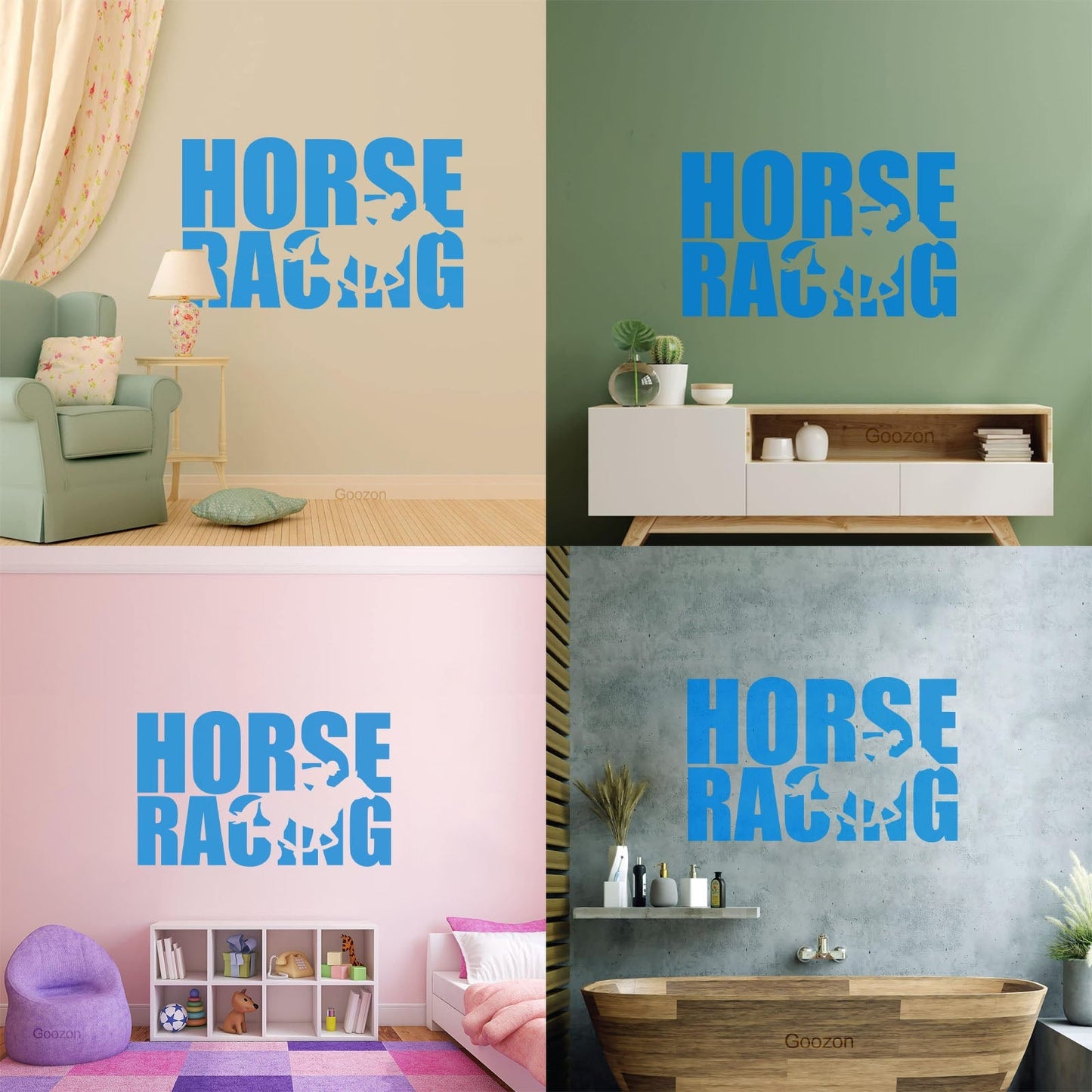 Wall Stickers Paster Paper Words Horse Rider Racing Horseback Equestrian Sport Window Decals