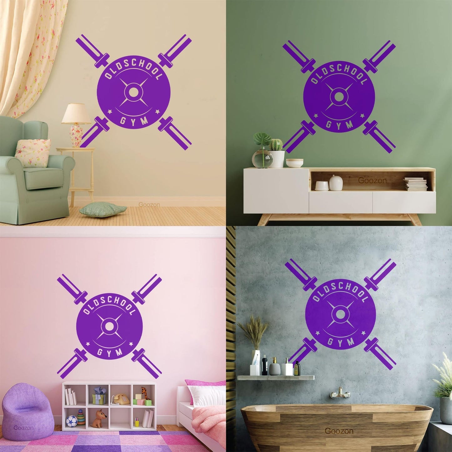 Fine Carving Stickers Workout Training Hall Oldschool Gymnastics Store Decoration