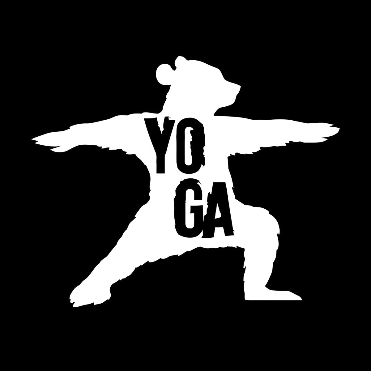 Engraving Stickers Yoga Center Bear Meditation Do Not Damage The Wall Surface