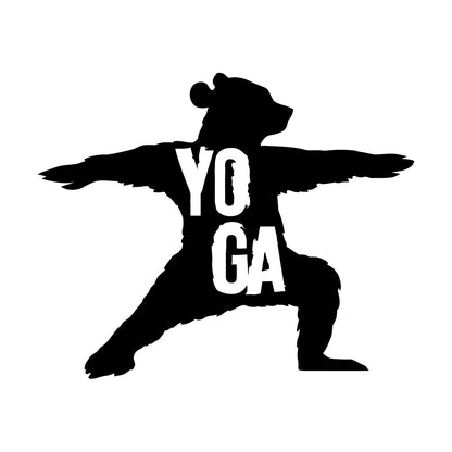 Engraving Stickers Yoga Center Bear Meditation Do Not Damage The Wall Surface