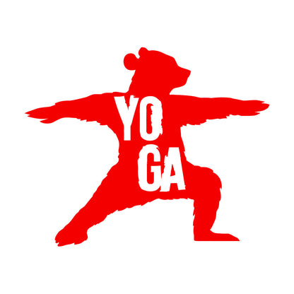 Engraving Stickers Yoga Center Bear Meditation Do Not Damage The Wall Surface