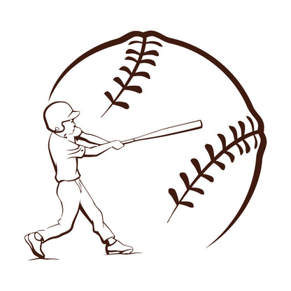 Mural And Wall Vinyl Decal Baseball Game American Bat Ball Glove Sports Can Modify And Add Information