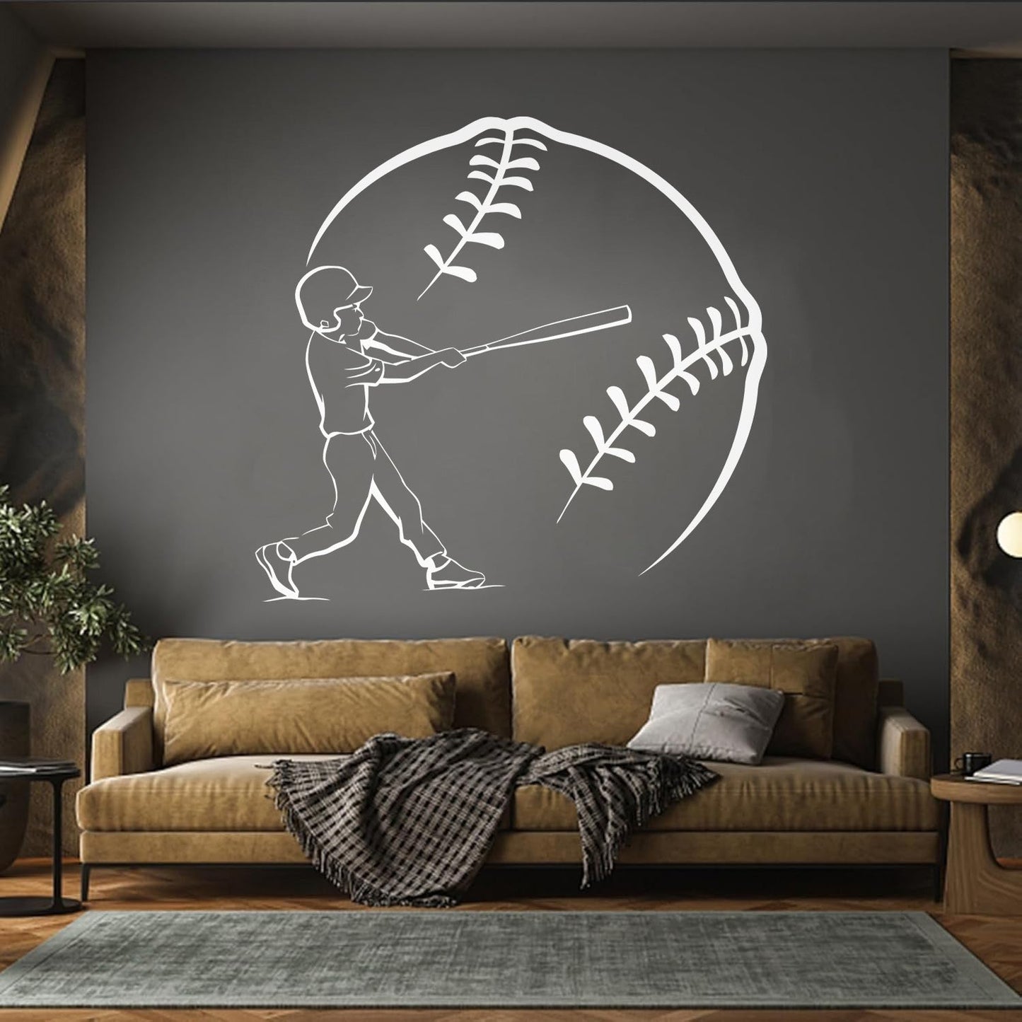 Mural And Wall Vinyl Decal Baseball Game American Bat Ball Glove Sports Can Modify And Add Information