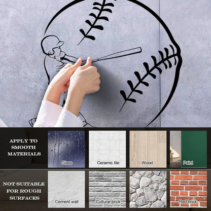 Mural And Wall Vinyl Decal Baseball Game American Bat Ball Glove Sports Can Modify And Add Information
