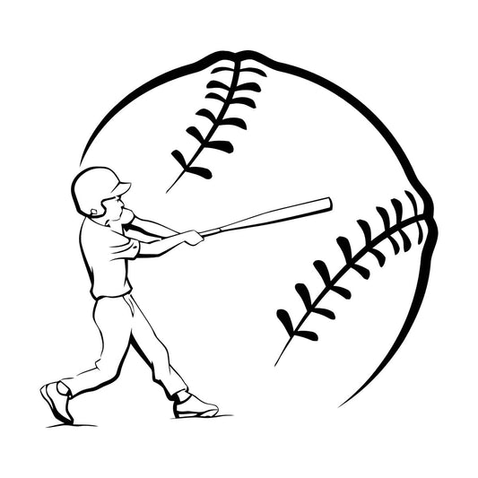 Mural And Wall Vinyl Decal Baseball Game American Bat Ball Glove Sports Can Modify And Add Information