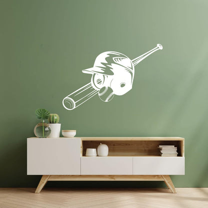 Wall Stickers Paster Paper Baseball Bat Ball Hat Sports Boy Art Decoration