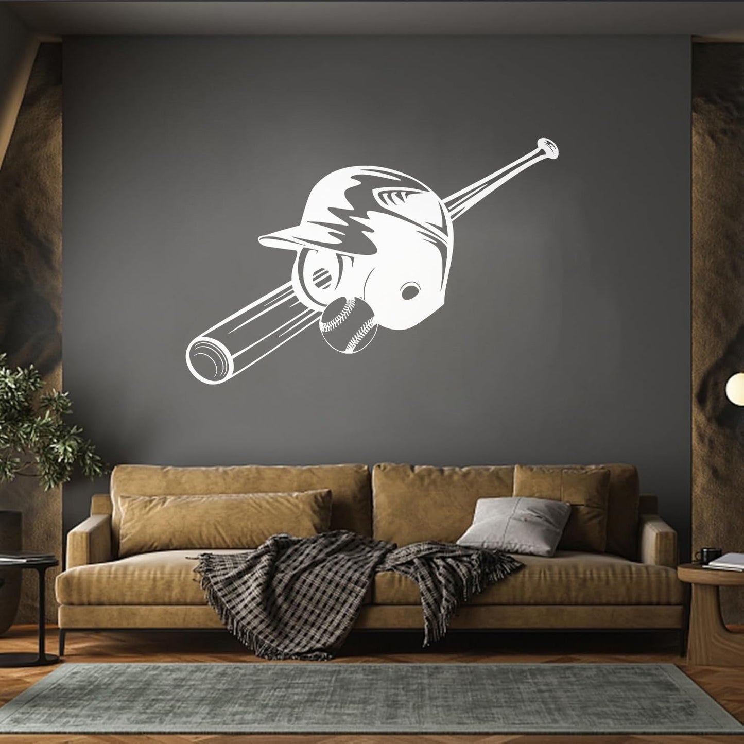 Wall Stickers Paster Paper Baseball Bat Ball Hat Sports Boy Art Decoration