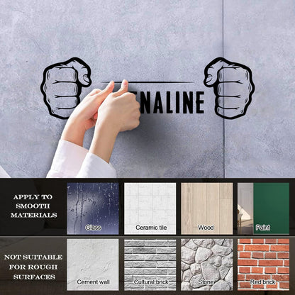 Lettering Decals Adrenaline Fighting Fight Club Hand Sports Training Removable Without Leaving Glue