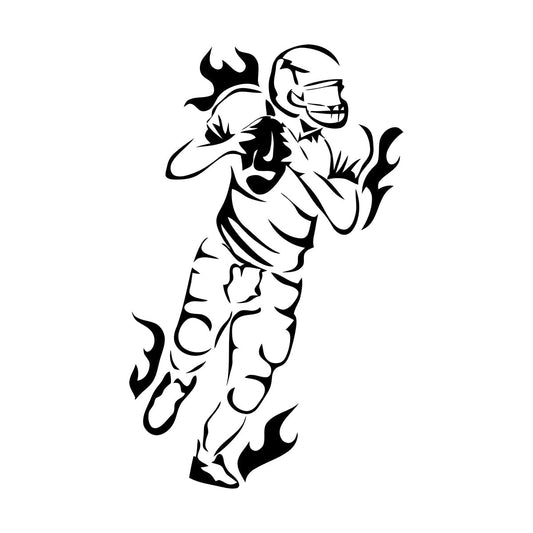 Wall Decals Pvc American Football Player Game Sport Self Adhesive