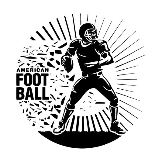 Vinyl Wall Stickers American Football Player Words Sport Equipped With Transfer Film Kit