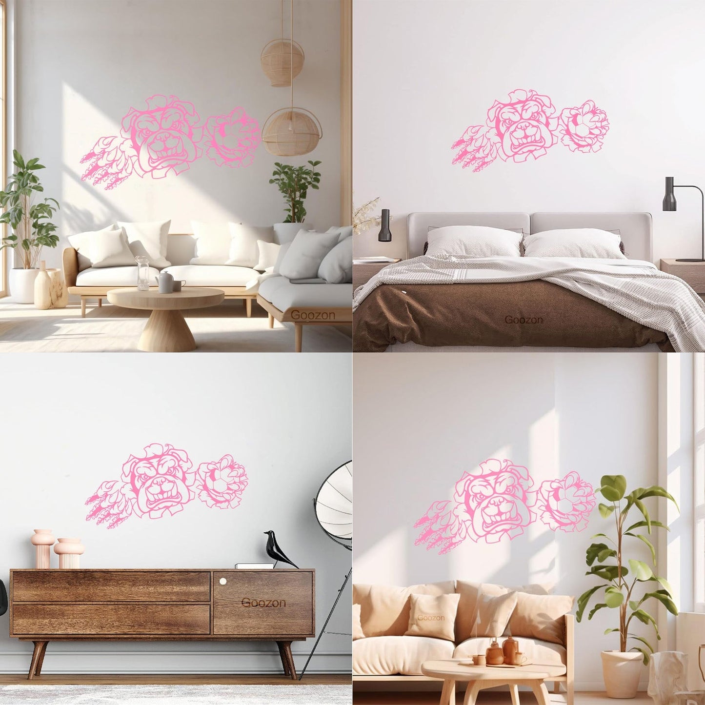 Wall Decals Angry Dog Pet Sports Ball Claws Easy Installation