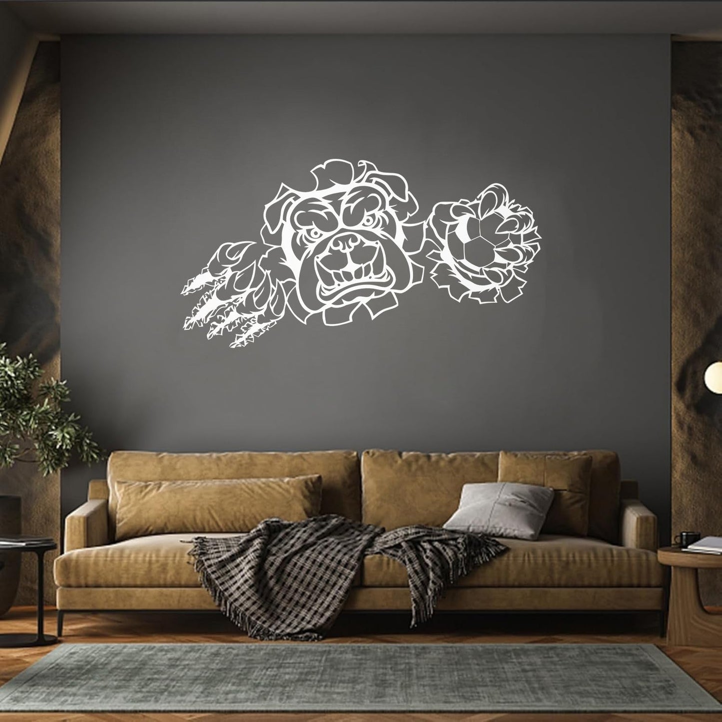 Wall Decals Angry Dog Pet Sports Ball Claws Easy Installation