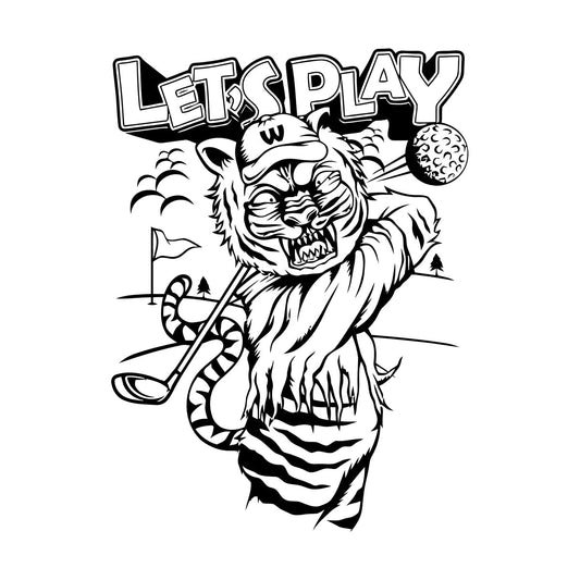 Animal Tiger Sport Golf Vacations Mural And Wall Vinyl Decal Waterproof